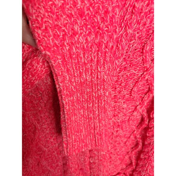 Aeropostale Women's Pink Heathered Braided Long Sleeve Button-Up Cardigan Size S - Picture 6 of 7